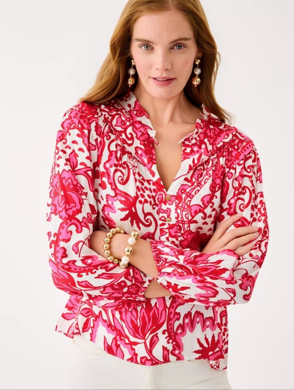 Lilly Pulitzer Japhia Long Sleeve Top Size Small